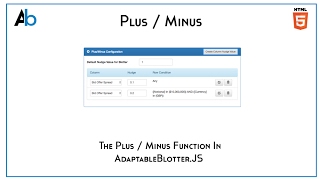 Plus Minus Function in AdaptableBlotter.JS