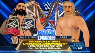 WWE Roman Reigns VS Riddle UWU CHAMPIONSHIP SmackDown WR3D 2K23 V5