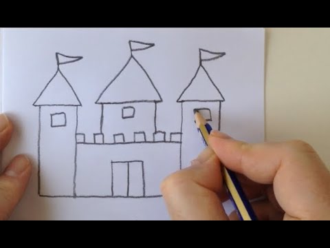 Kale Şato Resmi Nasıl Çizilir - Easy drawing - Wie zeichnet man ein einfaches Bild?