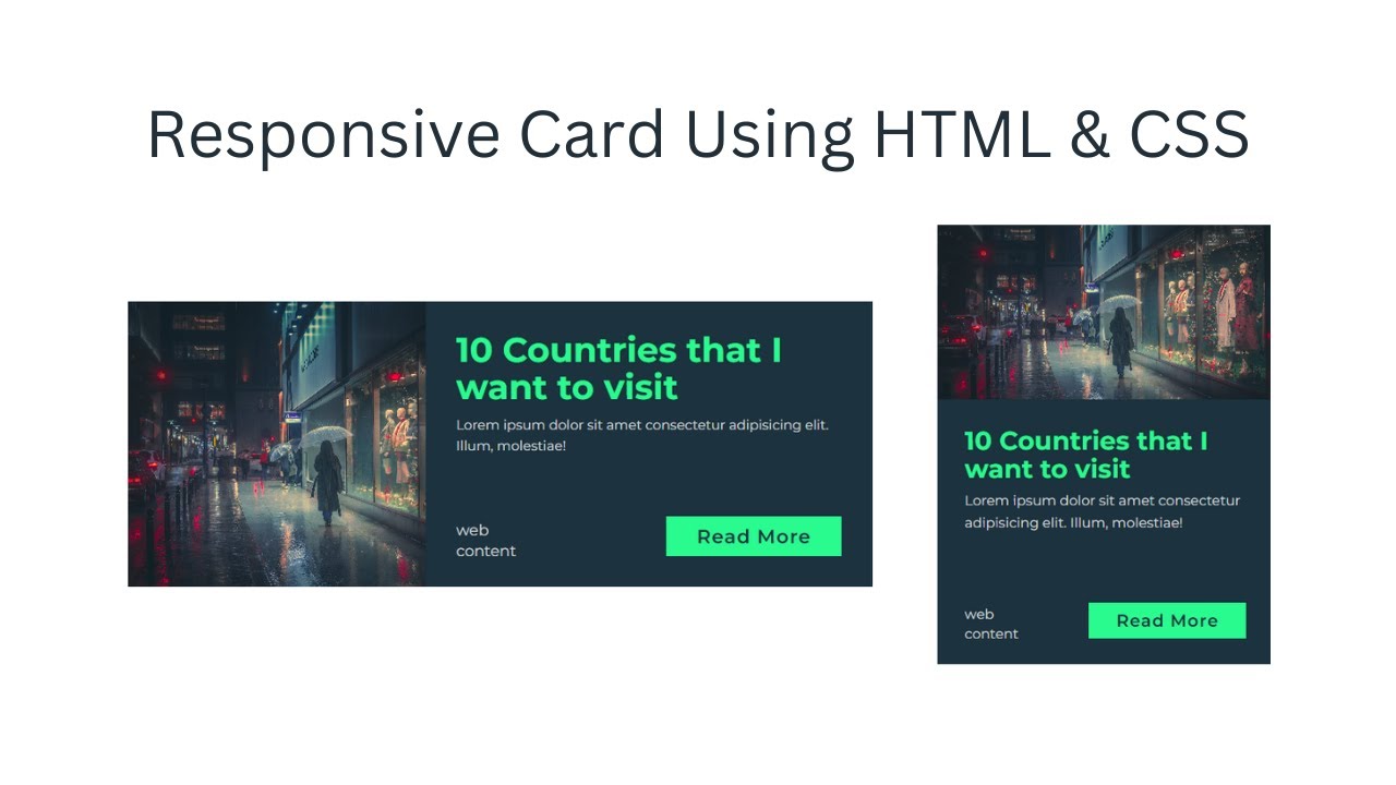 Responsive Card Using HTML & CSS | How to Make Card | Website Tutorials ...