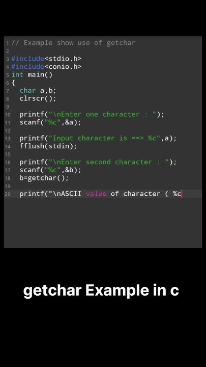getchar example in c language #program #viral #shortvideo - YouTube
