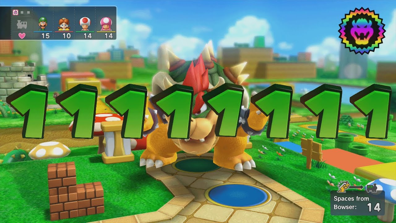 Mario Party 10 - Луиджи против Дейзи против Тоада против Тоадетты против Боузера - Грибной парк