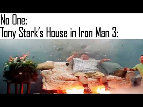 Jackass Sofa Explosion, but Iron Man 3 meme