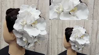 初心者でも簡単！髪飾りの作り方❢　胡蝶蘭　ヘッドパーツ　アーティフィシャルフラワー　大阪　心斎橋筋商店街　フラワーアートショップ