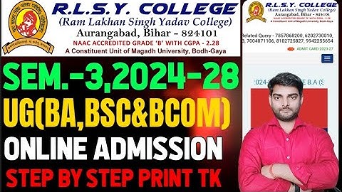 Ba,Bsc&Bcom Semester-3 Online Admission kaise kare 2024-28 | UG Sem-3 Online Admission kaise kare
