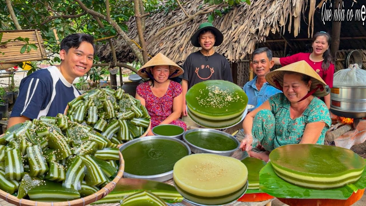 Bánh Da Lợn Lá Dứa Đậu Xanh | Hương Vị Bánh Quê Miền Tây || Pig Skin Cake
