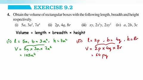 4Q Ex 9.2 Class 8th Algebraic expression and Identities‐ chapter 9 - NCERT | Axiom 1729