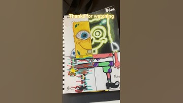 Drawing Spongebob, but in 4 styles part 4!!  #poscamarker #viral #shorts