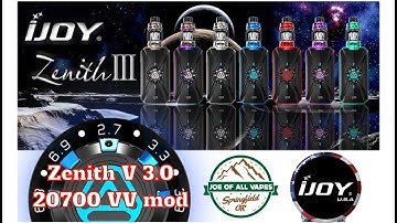 IjoyUSA Zenith V 3.0 dual 20700/18650 VV mod kit review~