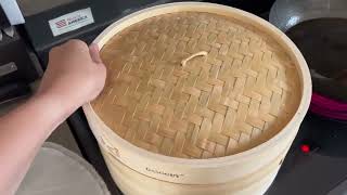 Review of this bamboo steamer! Watch to see how you use it!