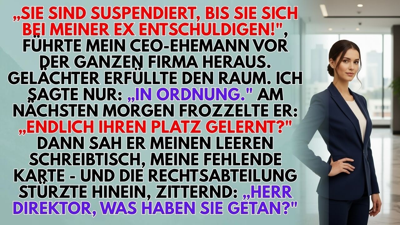 Mein CEO-Ehemann Suspendierte Mich Vor Dem Ganzen Büro – Am Morgen Besaß Ich Seine Firma