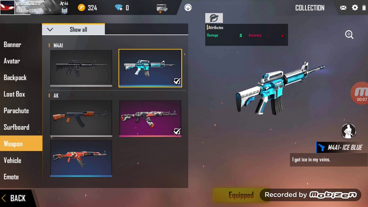 Permanent guns skin in free fire - YouTube