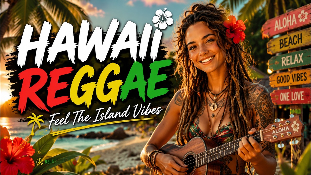 🌺 Hawaii Reggae Vibes 🌴 Relaxing Island Music & Tropical Sunset Chill ...