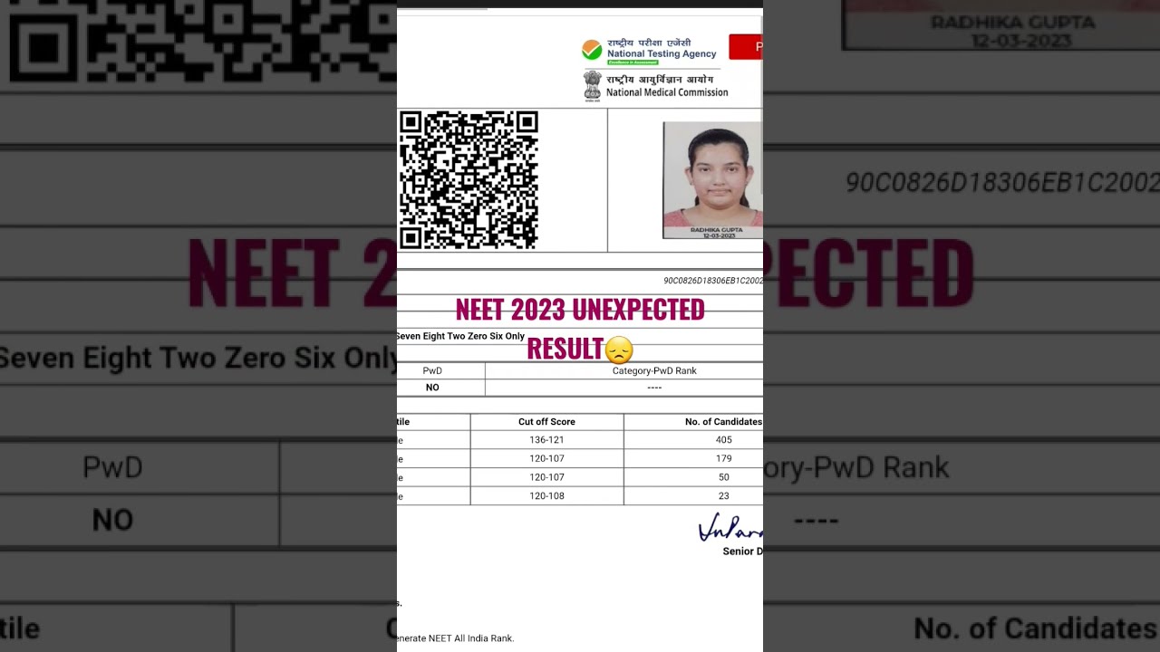 NEET 2023 UNEXPECTED RESULT SCORE CARD Neet2023 Neet2024 Neetprep Mbbs Short Viral