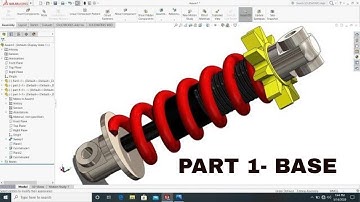 Part-1 Spring Shock absorber Assembly & Animation in Solidworks . #AssemblyTutorial in Solidworks