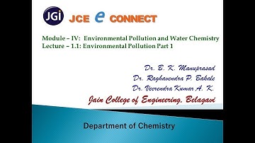 JCE First Yr Engineering Chemistry 18CHE22 Module 4 Lecture 1