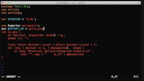 Create a test module in Perl for the is_any function