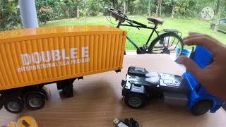 rc truk kontainer ( mobil truck remote control, trailer radio kontrol, mainan edukasi anak )