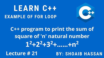 22 - C++ program to print the sum of square of 