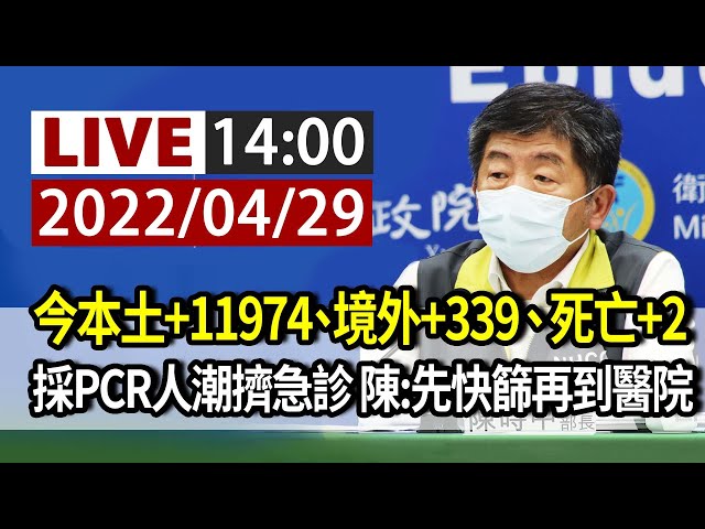 【完整公開】LIVE  今本土+11974、境外+339、死亡+2  採PCR人潮擠急診 陳:先快篩再到醫院