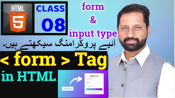 Form Tag in HTML5 in Hindi by Abid Farooq Bhutta | HTML form Tag and its Attributes & input type