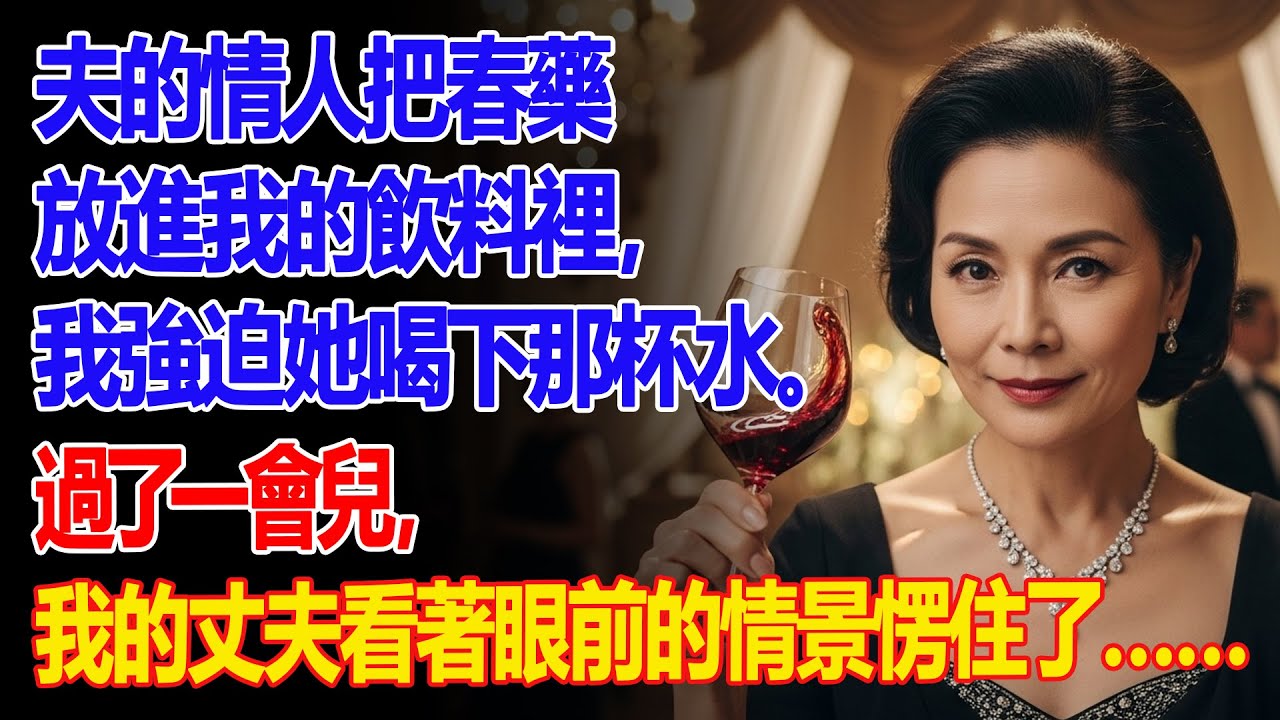 夫的情人把春藥 放進我的飲料裡，我強迫她喝下那杯水。過了一會兒，我的丈夫看著眼前的情景愣住了…| 父母子女冲突 | 真實故事 | 故事分享 | 情感故事 | 晚年哲理 | 說故事