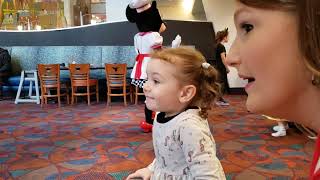 Arianna meeting Mickey Mouse for the first time Breakfast at the Contemporary. January 26, 2022