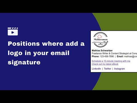 Different positions where to add a logo in the email signature