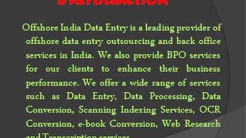 How to Outsource data entry, data conversion, transcription, Web research???
