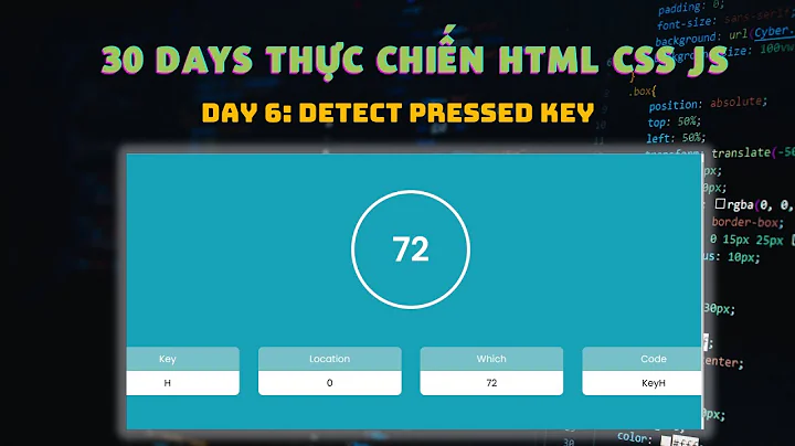 Day 6: Những thông tin quan trọng khi bắt sự kiện keydown | 30 Days Thực chiến HTML CSS JS