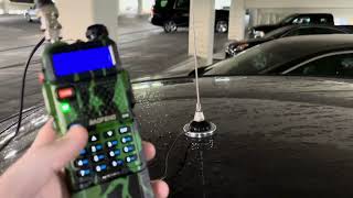 Baofeng Basics - Hustler UGM Mag Mount VHF/UHF “Grab And Go” Antenna UV-5R and Scanner Demo Part 2 Resimi