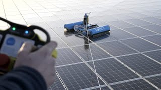 Remote controlled solar panel cleaning robot - AX Solar Robot type RIDER