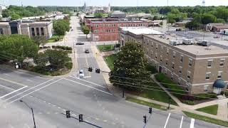 Drone flying around downtown Hopewell Va
