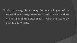 How to Post Ad on Classified Website