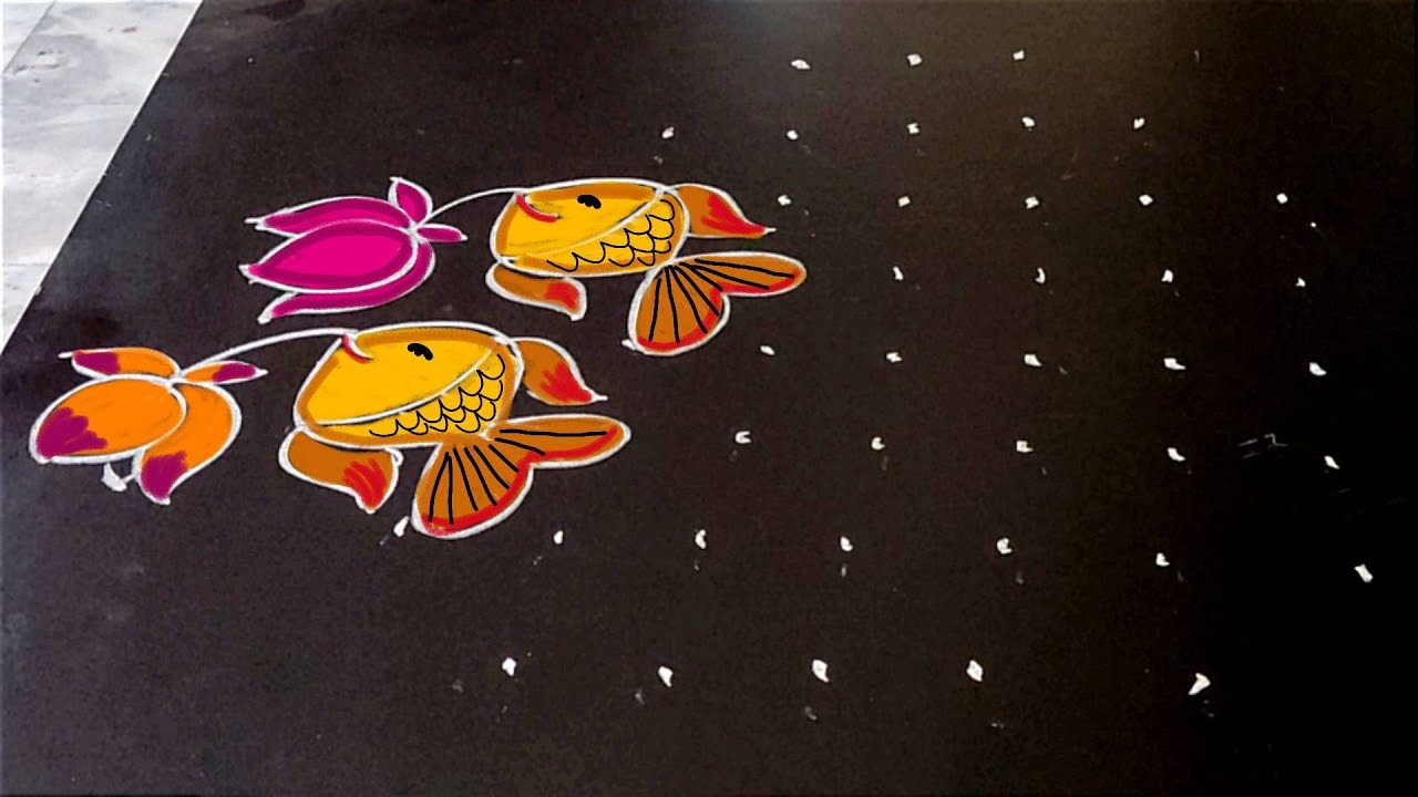 fish kolam//9_3//simple rangoli designs//easyrangolis//chukkala muggulu//creative kolams