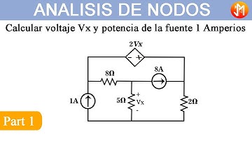 ANÁLISIS DE NODOS 🆗 Circuitos Eléctricos con FUENTES DEPENDIENTES ✔SuperNodo [Ejercicio#5] Part(1/2)