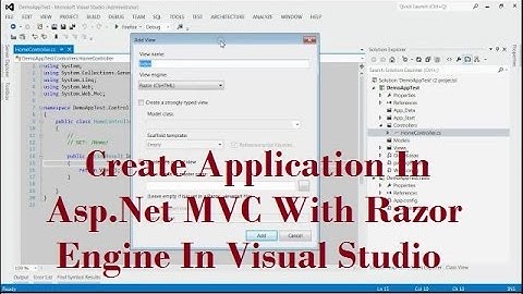Create An Application In Asp Net MVC With Razor Engine In Visual Studio