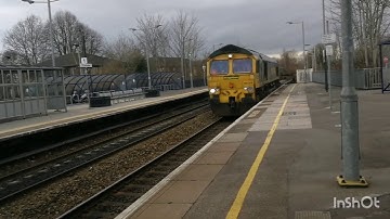 Couple trains at Trowbridge 25/2/21 ft a class 37 test train and a class 56