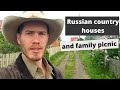 Russian country houses and family picnic