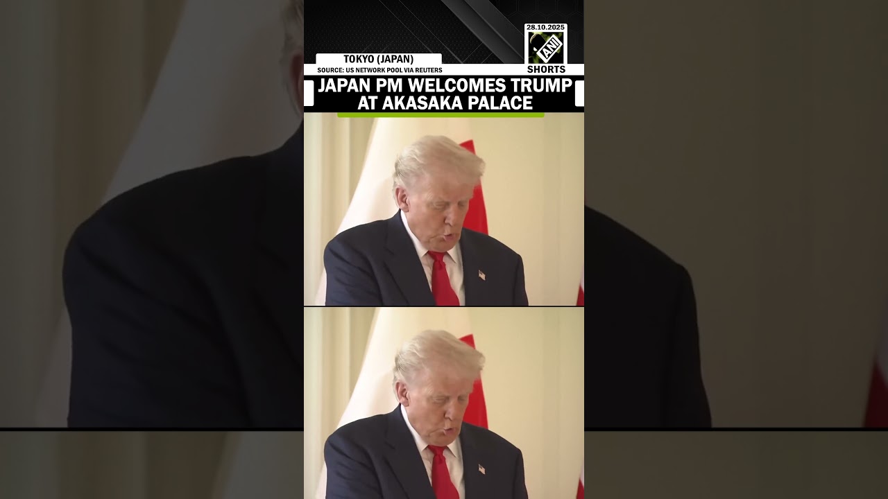 Newly sworn Japan PM Sanae Takaichi welcomes Trump at Akasaka Palace ahead of bilateral meeting