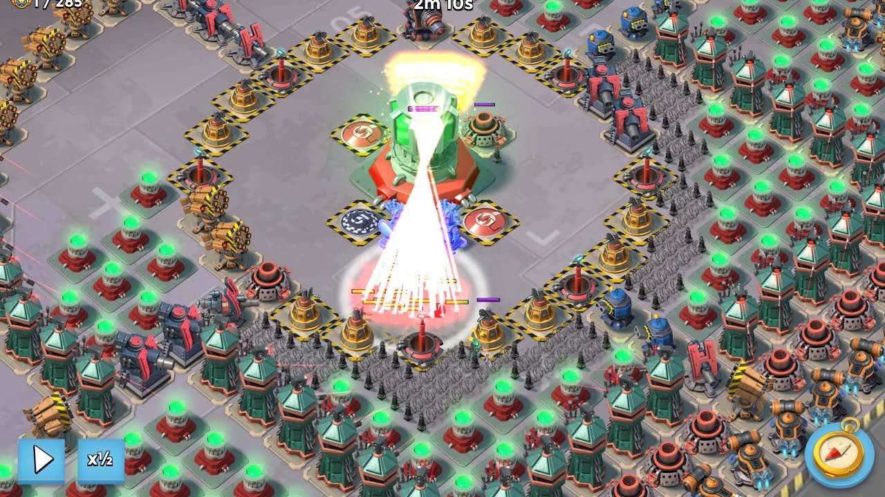 Boom Beach | Duplexity 2160 | Green Court | All Lazors 'FLASHING' / 'Peakaboo' SOLO!? 😨