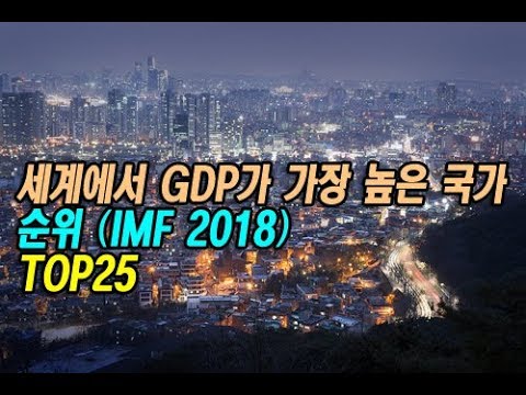   2018년 IMF가 내놓은 세계에서 GDP가 가장 높은 국가 순위 TOP25