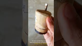 Handcarved Bamboo Container | rosewood base & oakwood top #woodcontainer #makeinindia #madeinindia