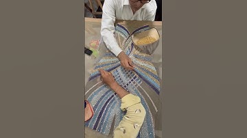 Hand embroidery gown making #manufacturing #dress #fashion #handembroided #embrioderywork