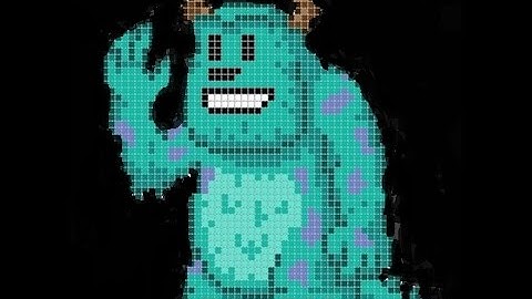 Minecraft: Pixel Art Sulley Tutorial (Monsters Ink) (8-Bit) 2/2