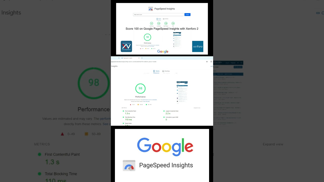 Score 100 on Google PageSpeed Insights with Xenforo 2