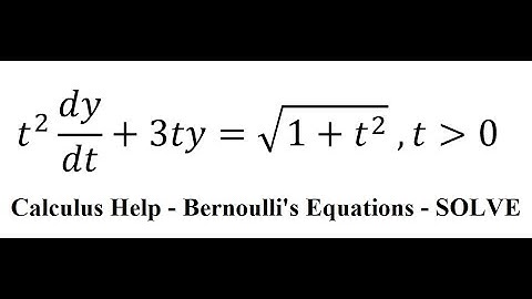 Calculus Help: Linear Differential Equations - Integrating Factor - t^2  dy/dt+3ty=√(1+t^2 ), t≫0