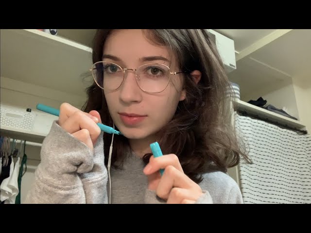 ASMR art student draws on your face (soft spoken, very lofi roleplay) class=