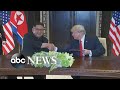 Trump, Kim Jong Un sign unspecified document at historic summit