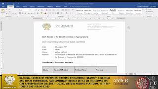 Select Committee on Appropriations, 15th September 2021